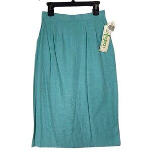 NWT VINTAGE Stringbean Green Long Straight Skirt with Buttons on Back Size 13/14